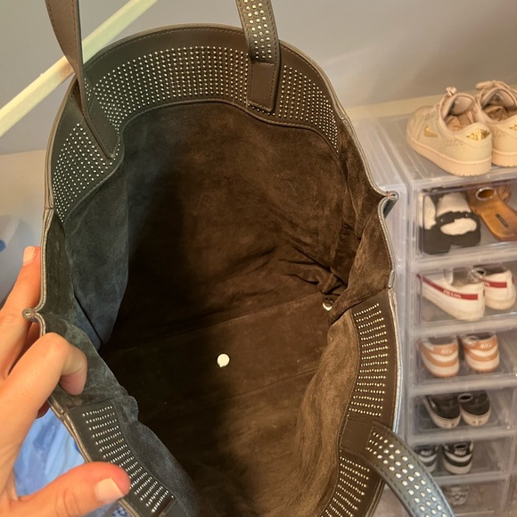 SAINT LAURENT Tote Reversible leather suede studded handbag - Picture 7 of 10